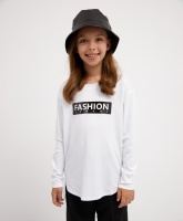 Футболка белая с длинным рукавом Gulliver, школьная форма для девочек  фото, kupilegko.ru